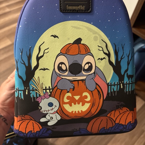 Loungefly Handbags - Loungefly Blue and Orange Stitch Halloween Backpack